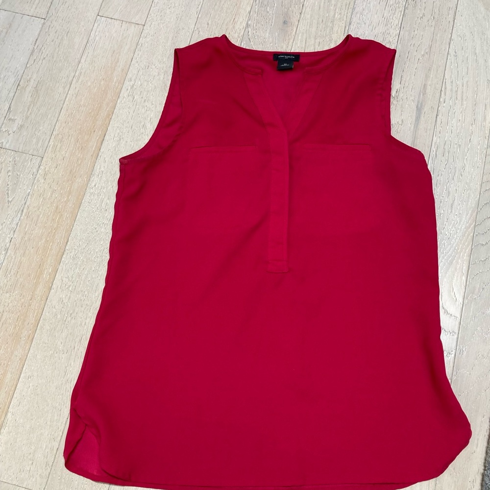 Ann Taylor red blouse xs